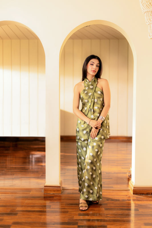 Moss Green Halter Set