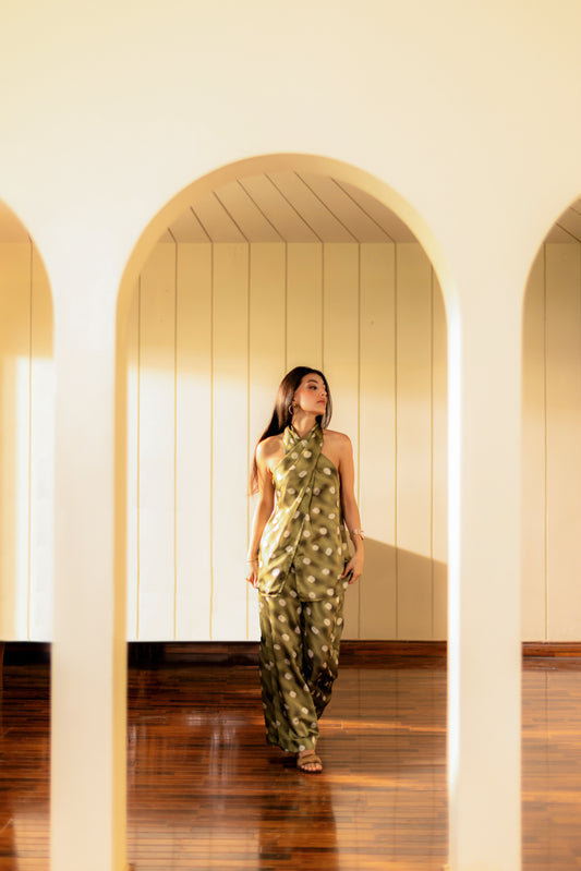 Moss Green Halter Set