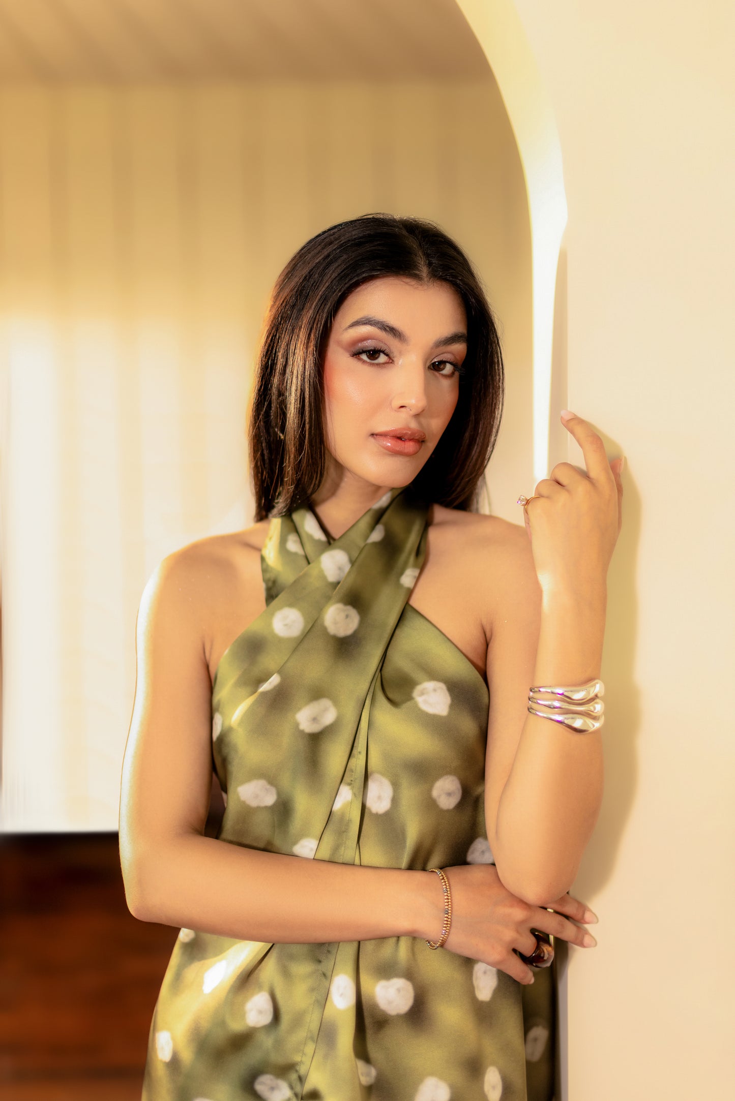 Moss Green Halter Set
